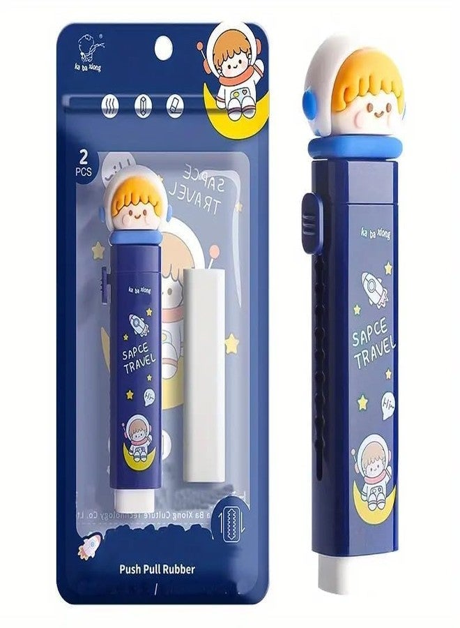 KALRA MAGIC® Boy Push Eraser for Kid Fancy Kawaii Cutter Style Erasers with Clutch Mechanism for Kids (Random Color Will Be Dispatch Pack of 1) - Image 1